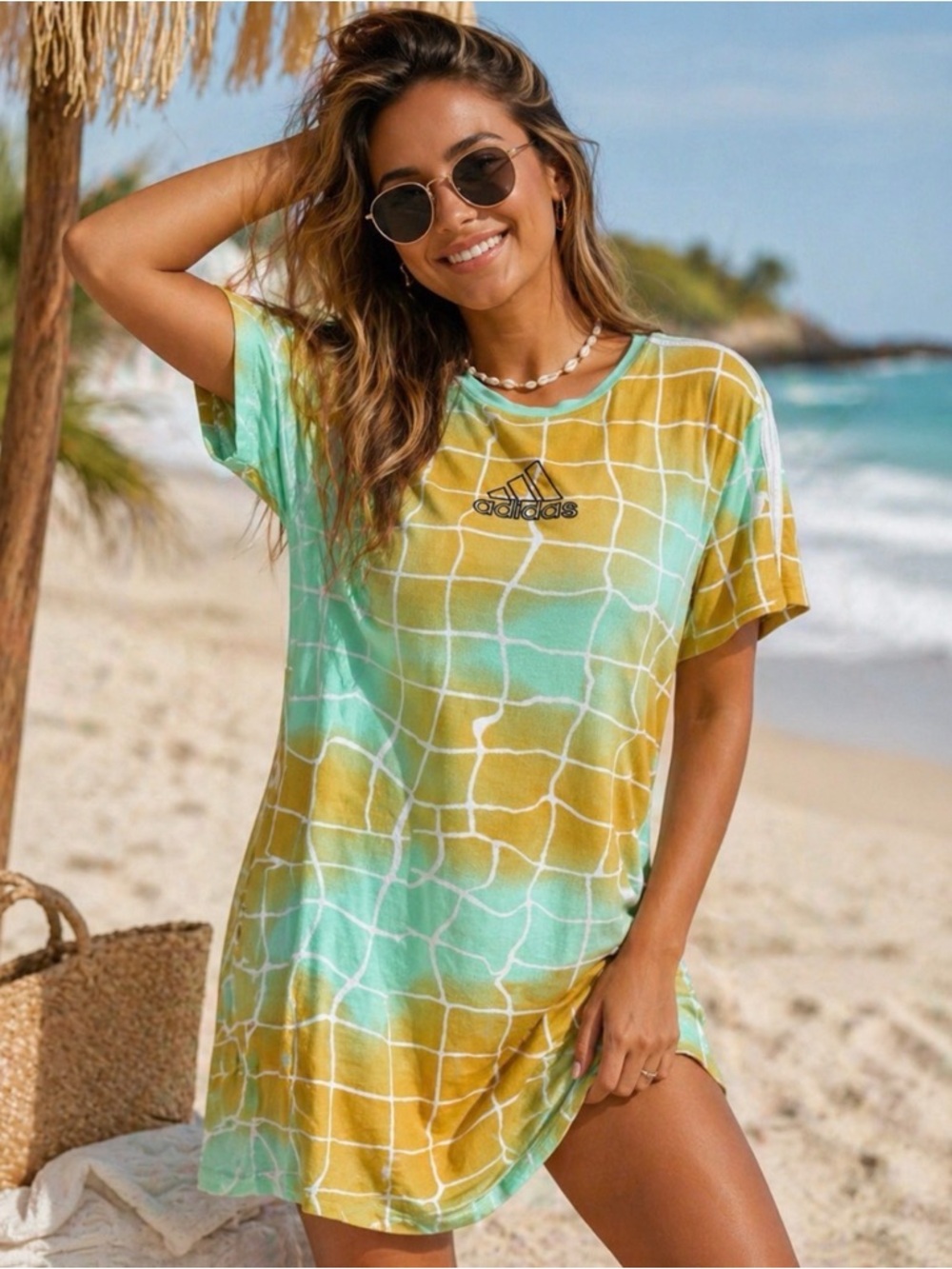 Adidas SUMSports T-Shirt Dress S Althleisure Casual Summer Go To Beachy Comfy